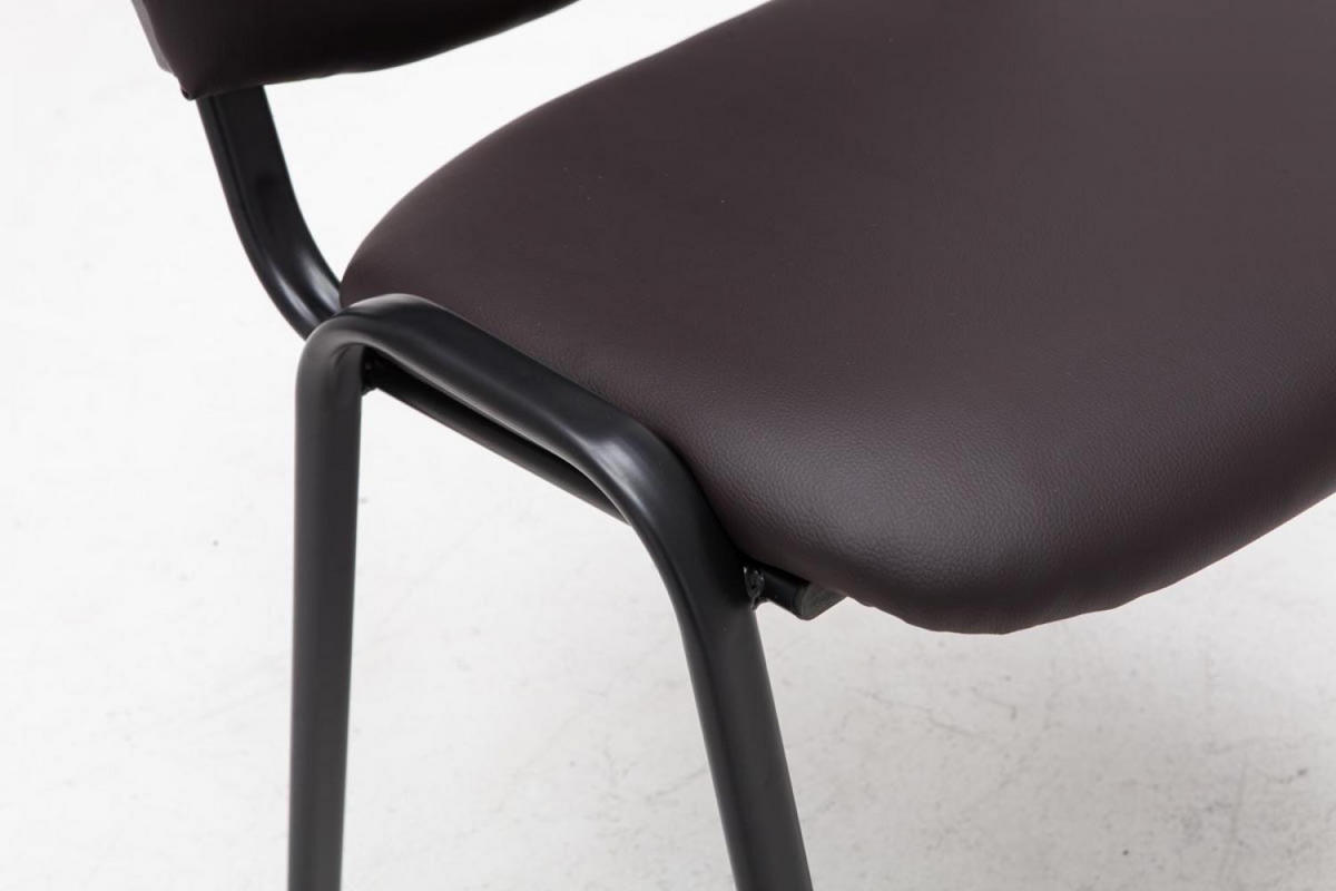 BESUCHERSTUHL Lederlook braun - Schwarz/Braun, Textil/Metall (53/83/53cm) - CLP