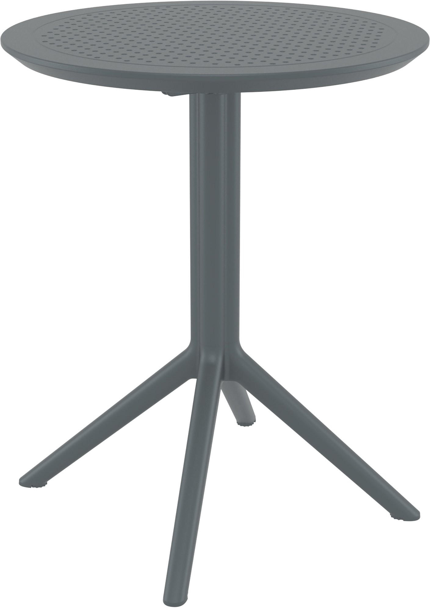 GARTENTISCH rund Kunststoff dunkelgrau - Dunkelgrau, Kunststoff (60/60/74cm) - CLP