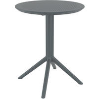 GARTENTISCH rund Kunststoff dunkelgrau - Dunkelgrau, Kunststoff (60/60/74cm) - CLP