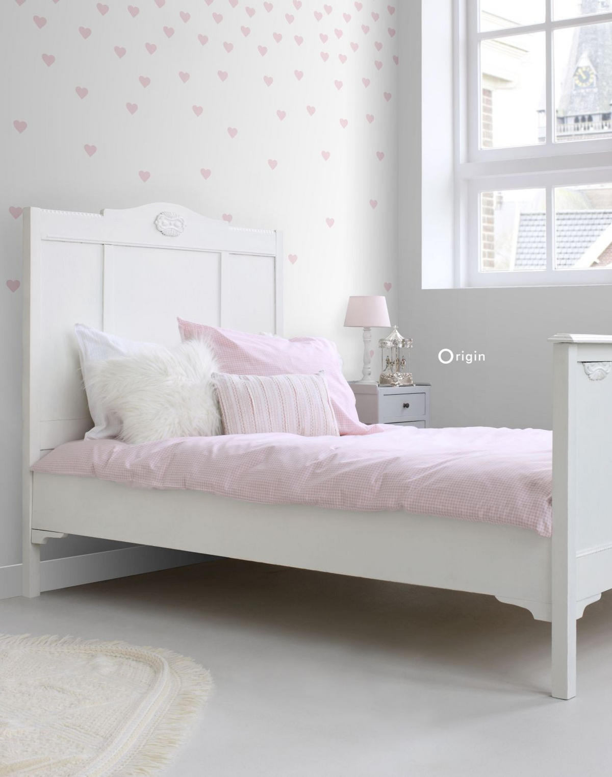 FOTOTAPETE Konfetti Herzen 200 x 279 cm - Pink, Papier (200/279cm) - Origin Wallcoverings