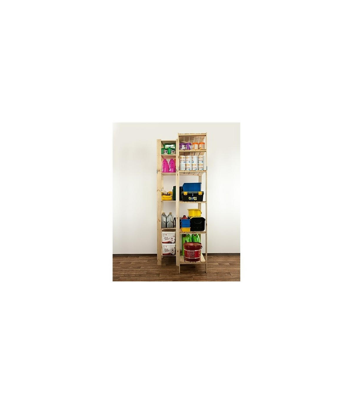 ECKREGAL WOODLAND 230x85x50cm Fachlast 120kg 6 Fachboden Kiefernholz Natur - Naturfarben, Holz (85/230/50cm) - PROREGAL