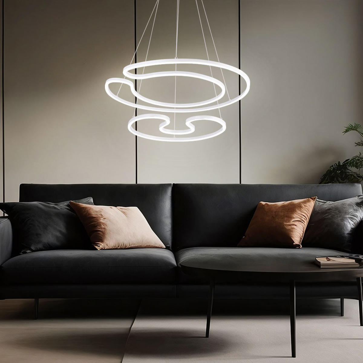 LED HÄNGELEUCHTE U-Form Weiß Matt - Weiß, Metall (67/67/120cm) - Globo Lighting