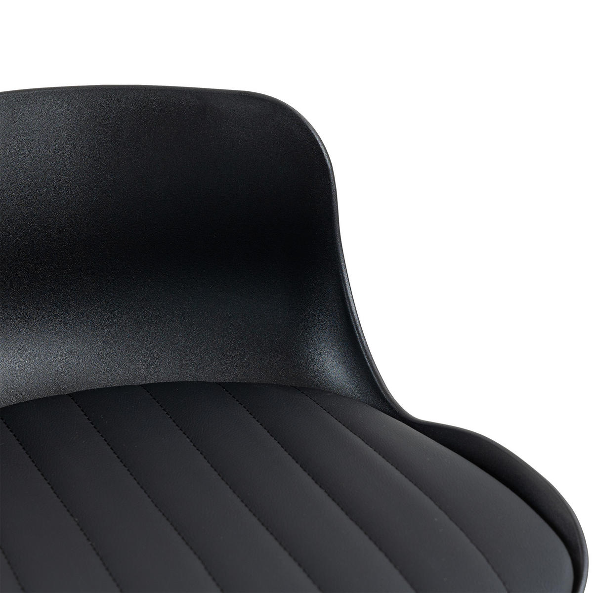 BARHOCKER Schwarz 2er-Set mit Kunstleder drehbar & höhenverstellbar - Schwarz, Metall (43/80/44cm) - PANGIVO