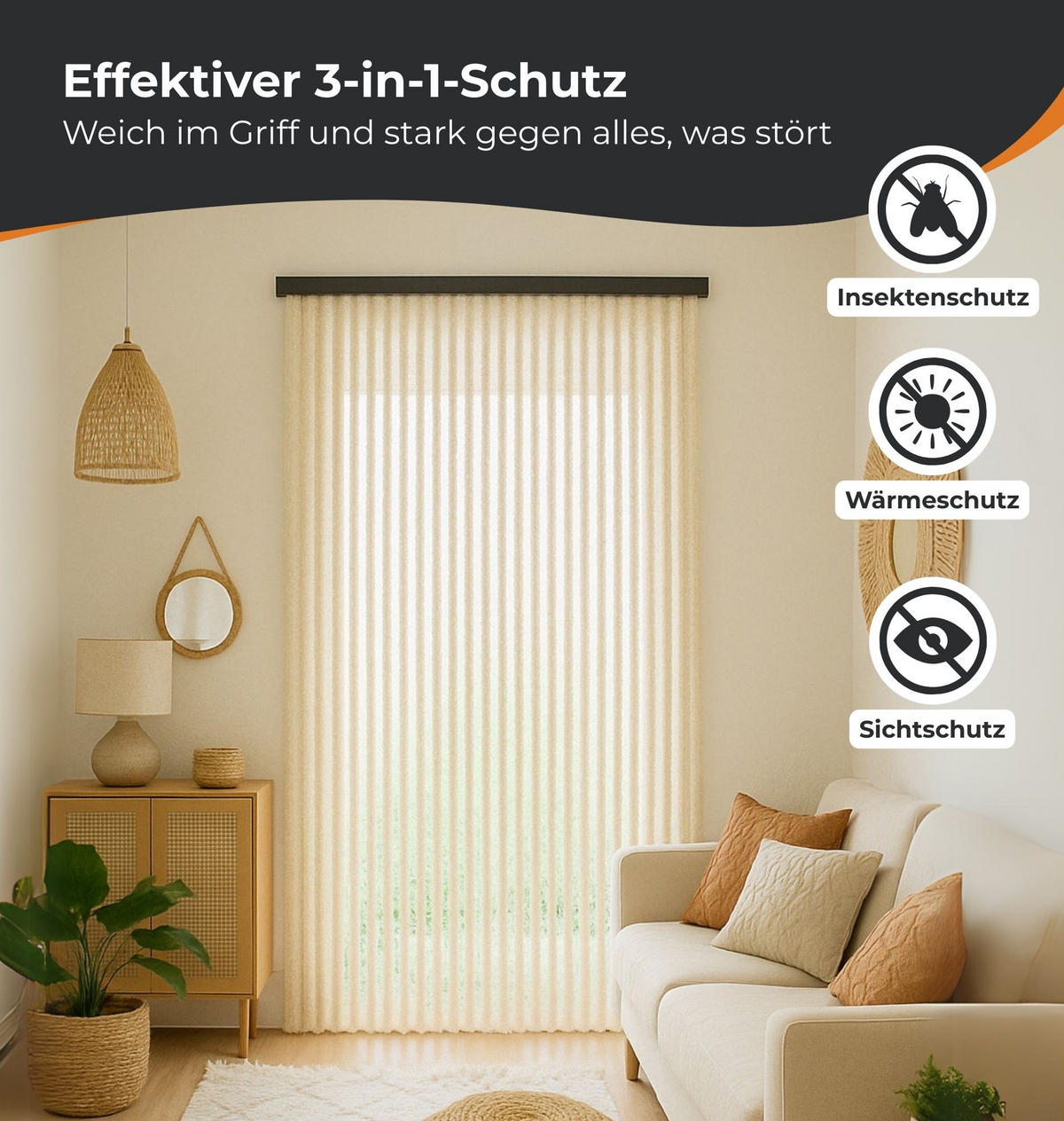 FLAUSCHVORHANG (100x200 cm) Türvorhang in "Anthrazit-Schwarz" - Grau, Kunststoff (100/2/200cm) - Arsvita