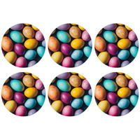 GLASUNTERSETZER Bunt - Ostereier - Spritzer Zubehör für Getränke 10x10 cm - Multicolor, Naturmaterialien (10/0.2cm) - MuchoWow