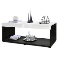 COUCHTISCH Pure Tischplatte und Blenden in Weiß Hochglanz - Weiß Hochglanz, Holzwerkstoff (58/104/40.5cm) - Vladon