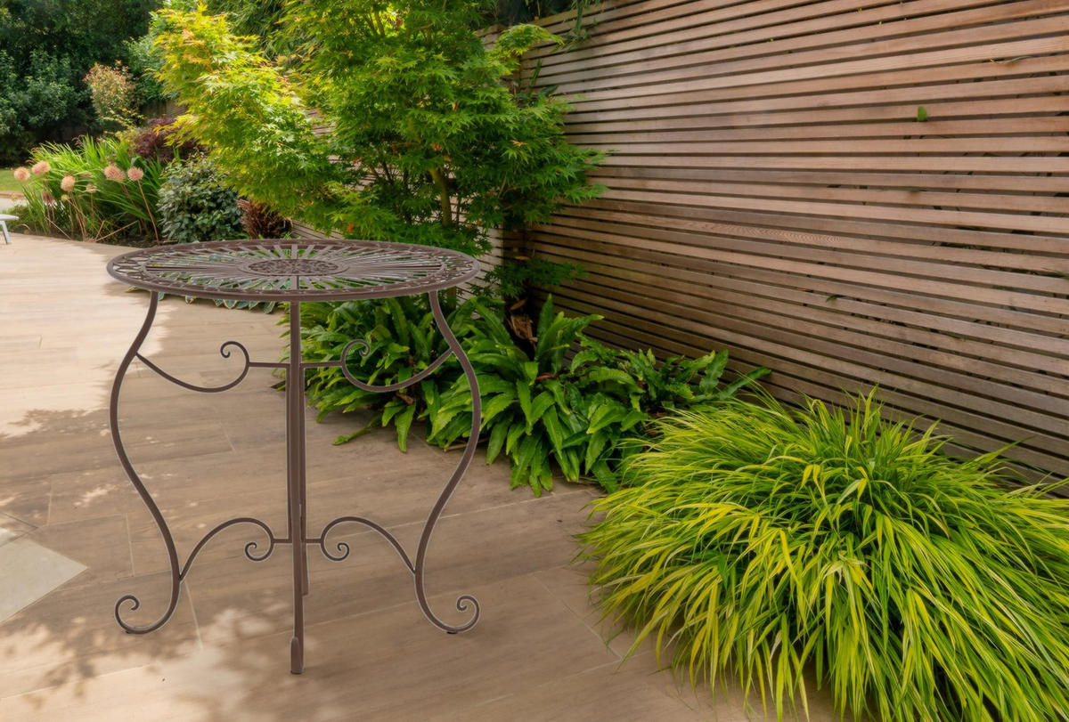 GARTENTISCH rund Ø70 cm Metall Antik Braun - Braun, Metall (70/70/72cm) - CLP