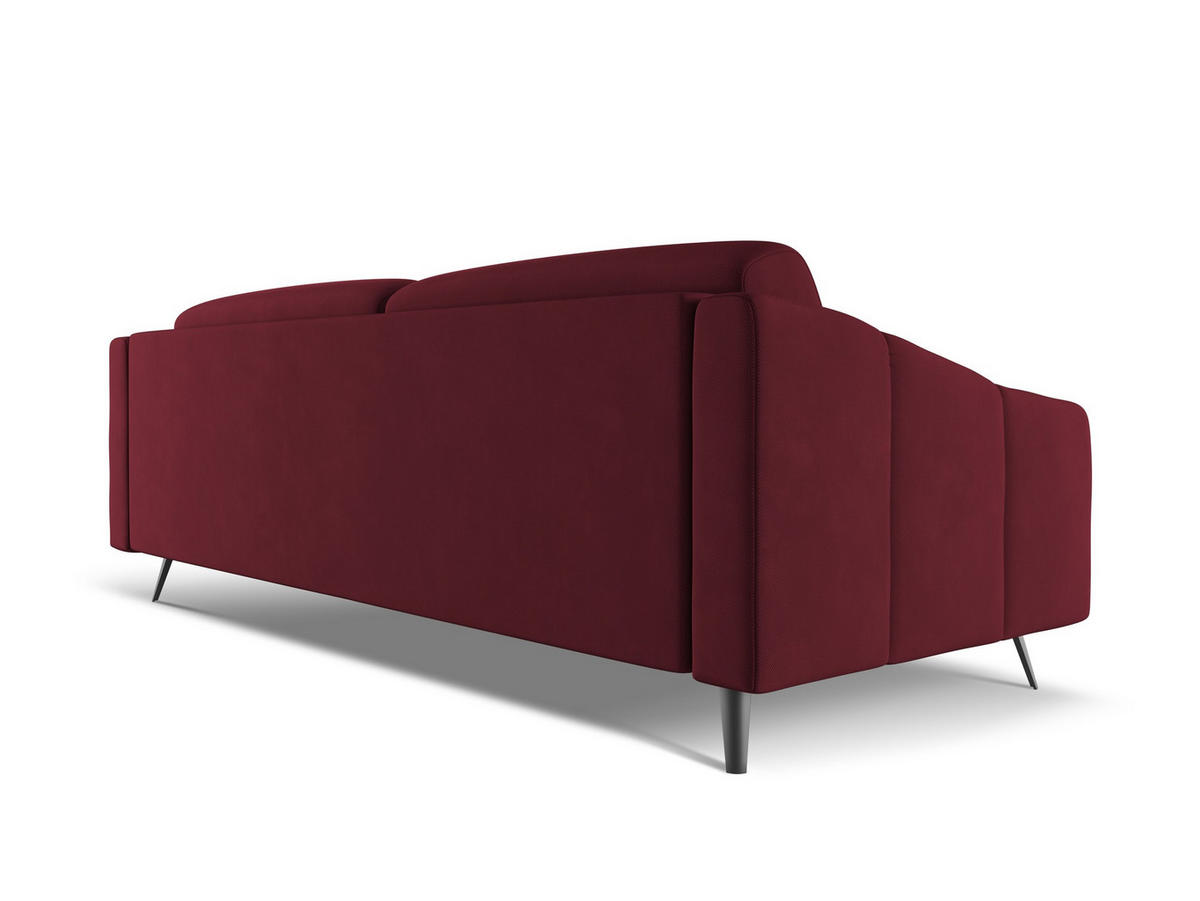 4-SITZER-SOFA Chenille Stoff Rot - Rot/Weinrot, Textil/Metall (238/80/95cm) - Makamii
