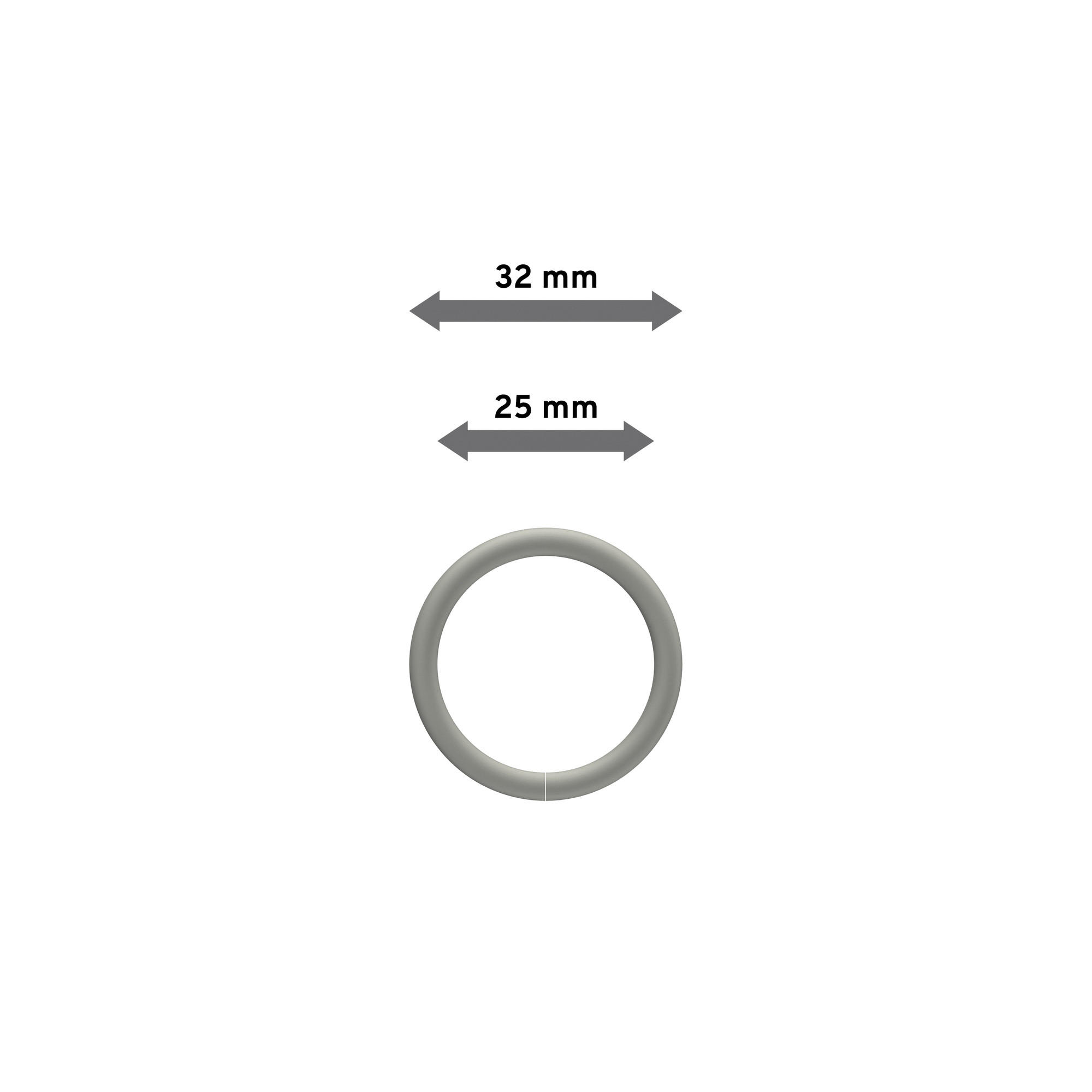 RUNDRINGE MIT FALTENHAKEN FÜR GARDINENSTANGEN 16 mm Ø, Chrom matt, Packung 10 Stück - Nickelfarben, Metall (16cm) - INTERDECO