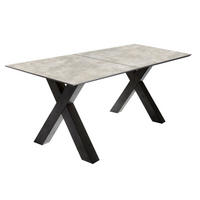 ESSTISCH ausziehbar Eike 9 160 x 90 x 75 Esszimmertisch Schwarzstahl/Keramik Hell - Hellgrau, Holz (160/90/75cm) - 58aufmkessel