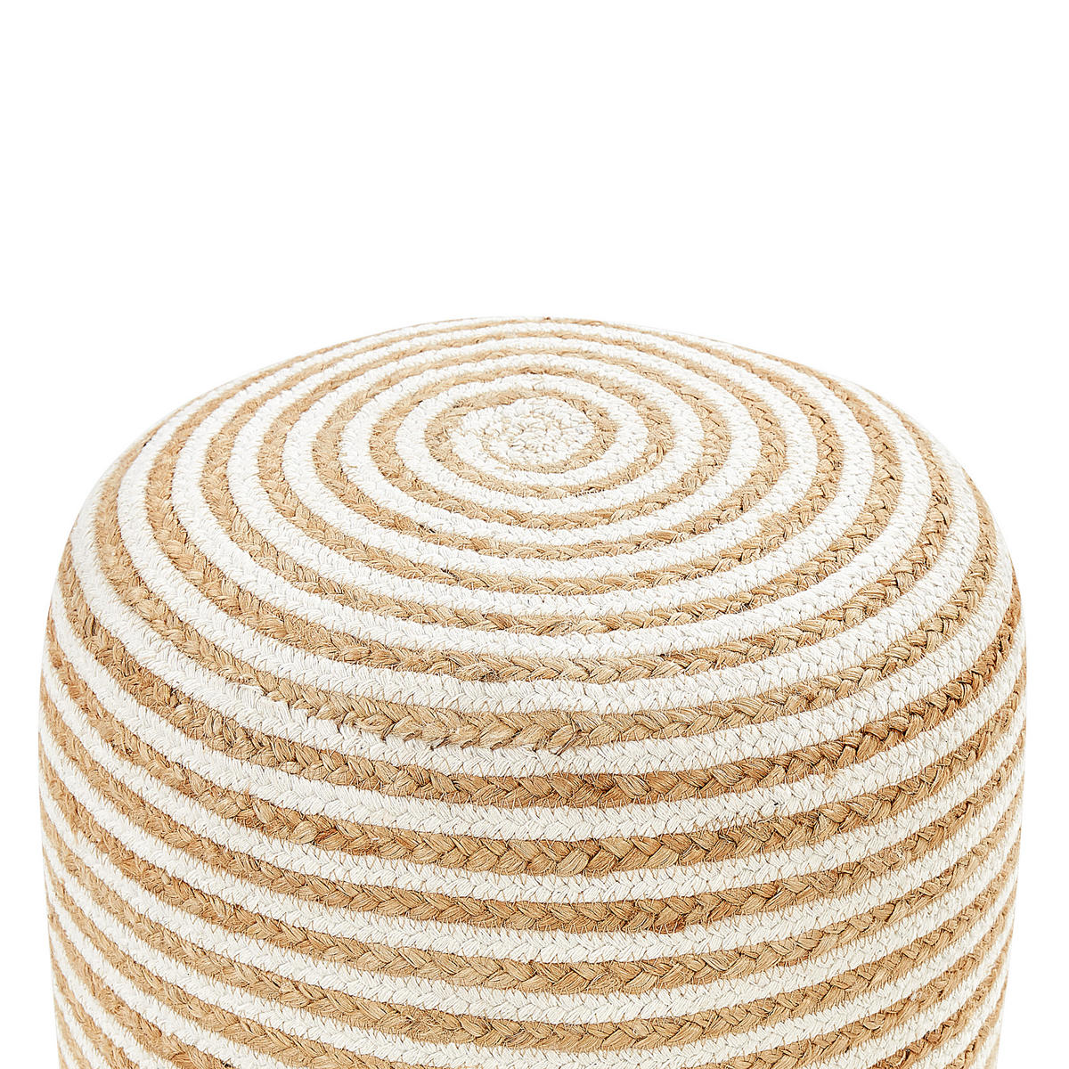 POUF Beige Resafa - Beige/Weiß, Naturmaterialen (40/40/40cm) - Beliani