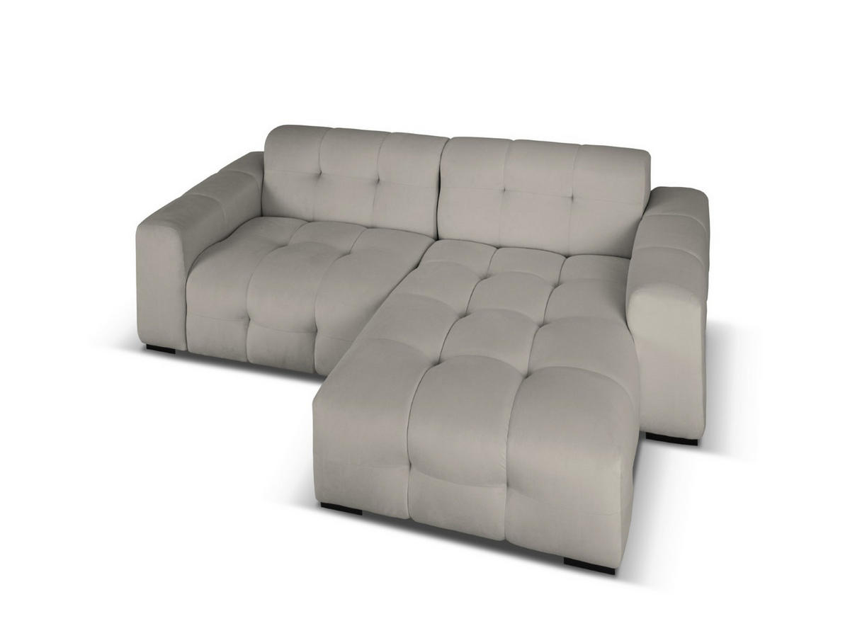 ECKSOFA rechts Kendal aus Samt dunkelgrau 4 Sitzplätze - Dunkelgrau, Textil (173/256cm) - Micadoni