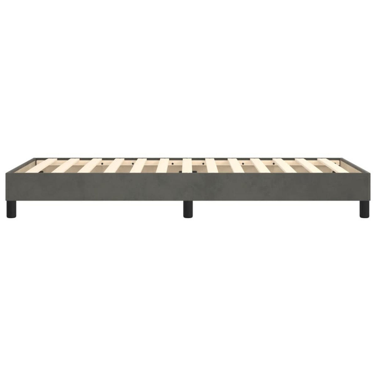 BETTGESTELL Dunkelgrau 100/200 Cm Samt - Grau, Holzwerkstoff (100/200cm) - vidaXL