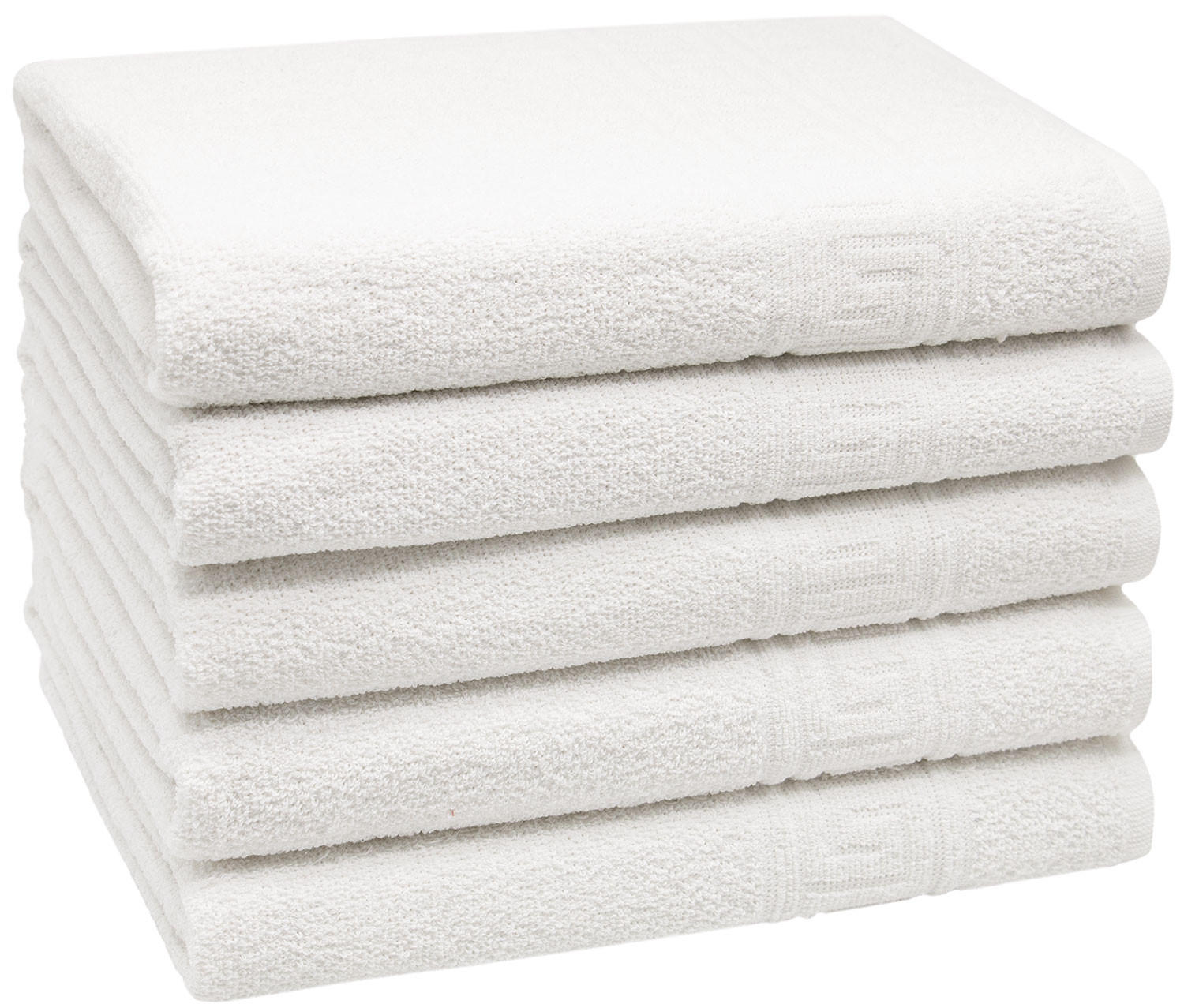DUSCHTÜCHER, 5er-Set, 70x140 cm, 80% Baumwolle, 20% Polyester, Weiß - Weiß, Naturmaterialien (70/140cm) - Zollner