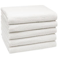 DUSCHTÜCHER, 5er-Set, 70x140 cm, 80% Baumwolle, 20% Polyester, Weiß - Weiß, Naturmaterialien (70/140cm) - Zollner