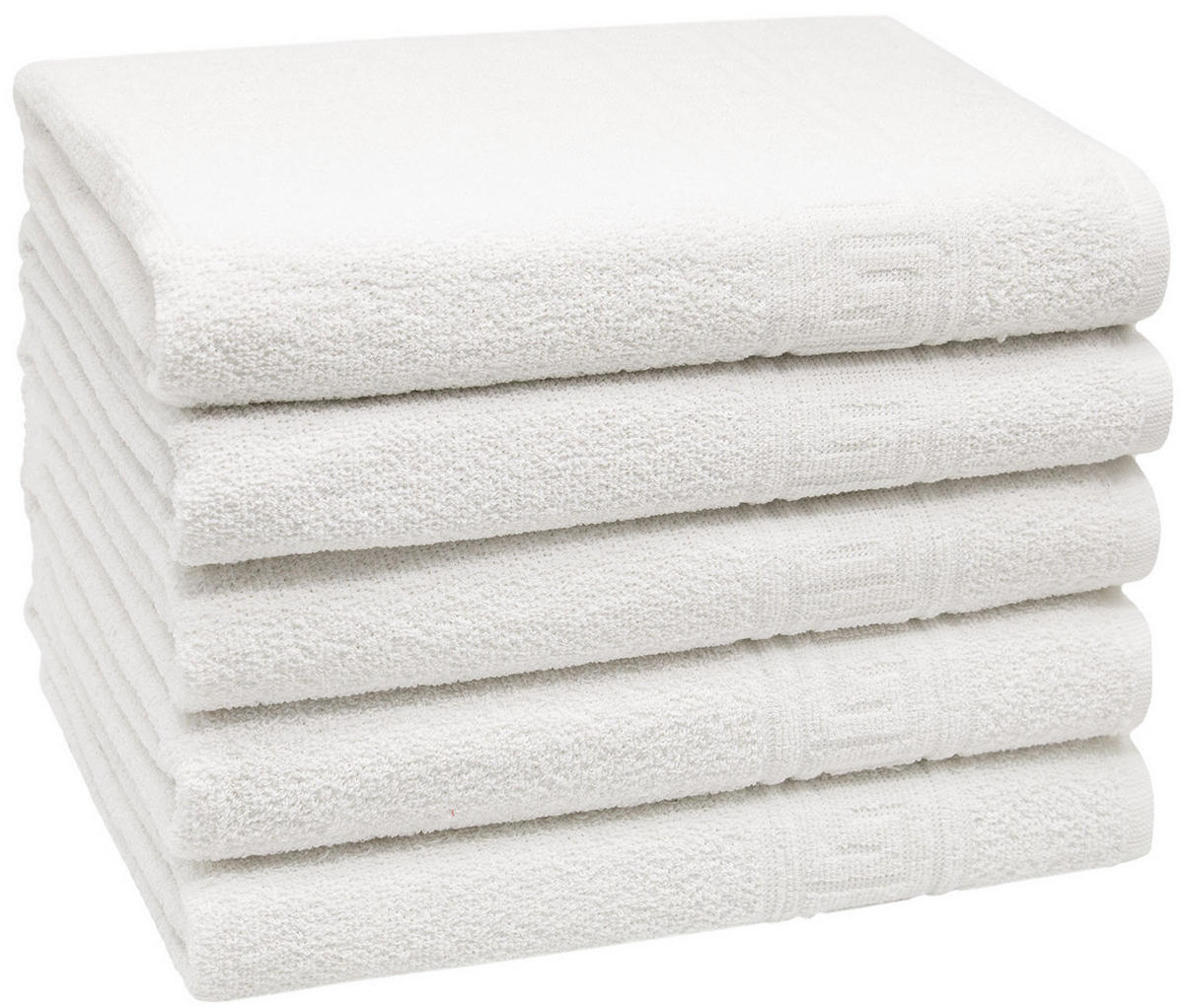 DUSCHTÜCHER, 5er-Set, 70x140 cm, 80% Baumwolle, 20% Polyester, Weiß - Weiß, Naturmaterialien (70/140cm) - Zollner