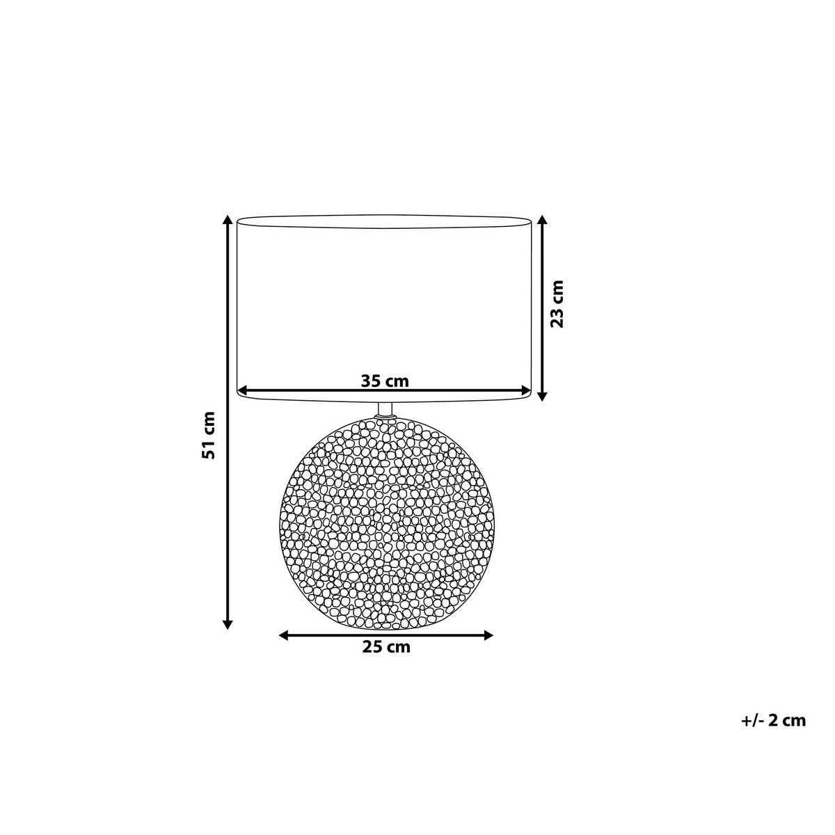 TISCHLAMPE Nasva 35/35/51 cm - Silberfarben, Keramik (35/35/51cm) - Beliani