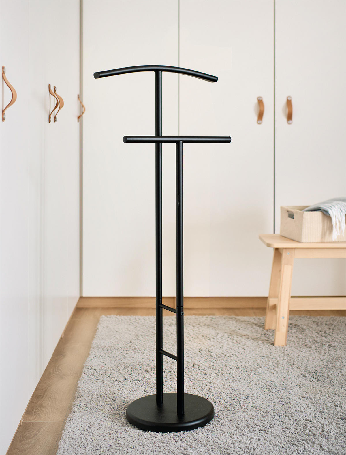KLEIDERSTÄNDER Nordic Space H. 114 cm - Schwarz, Metall (28/114/46cm) - ZELLER