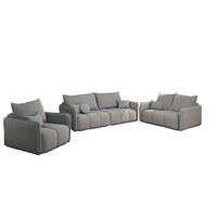 SOFASET Morgano 3-2-1 - Beige, Holzwerkstoff/Textil (216/86/102cm) - Fun Möbel