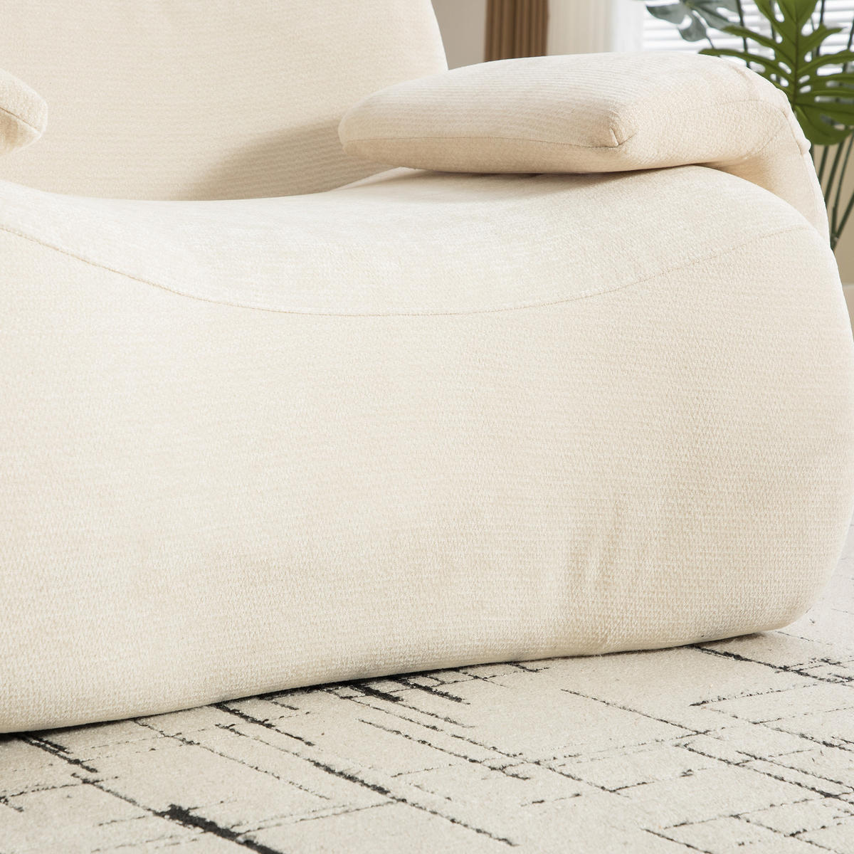SESSEL DE-35120 mit Chenille-Bezug Beige - Beige, Textil (92.5/73.5/120cm) - ComfortXL