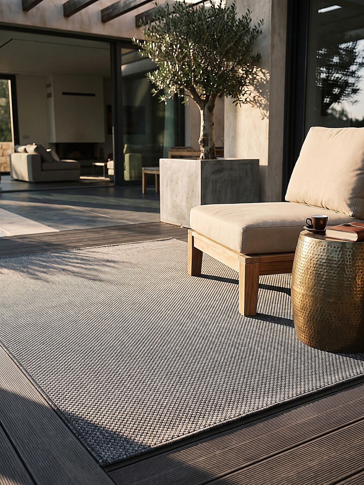 FLACHWEBTEPPICH Uni BORNO Polypropylen Anthrazit 240 x 340 cm - Anthrazit, Textil (240/340cm) - KADIMA DESIGN