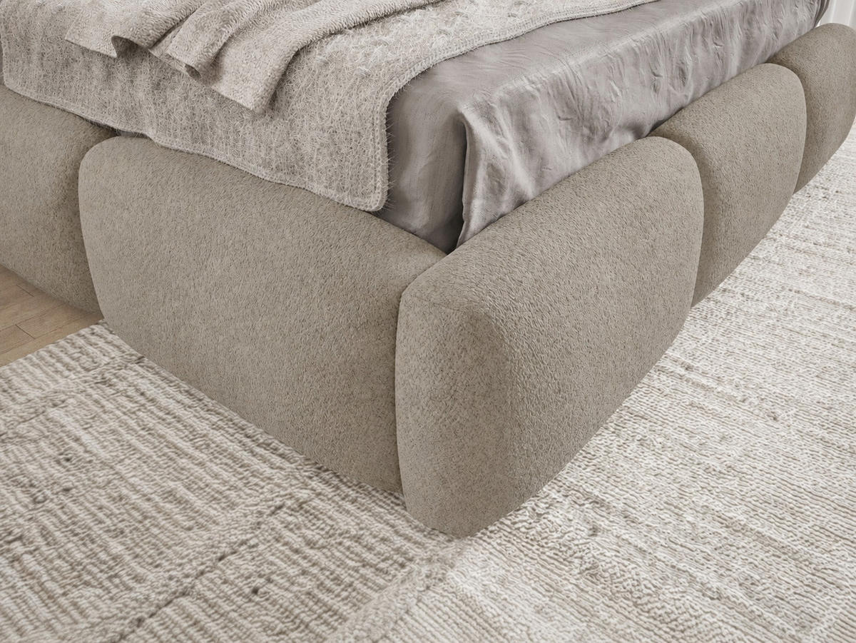 POLSTERBETT mit Stauraum Bouclé-Stoff 200x200 cm in Steingrau - Dunkelgrau, Textil (200/200cm) - Home Collective