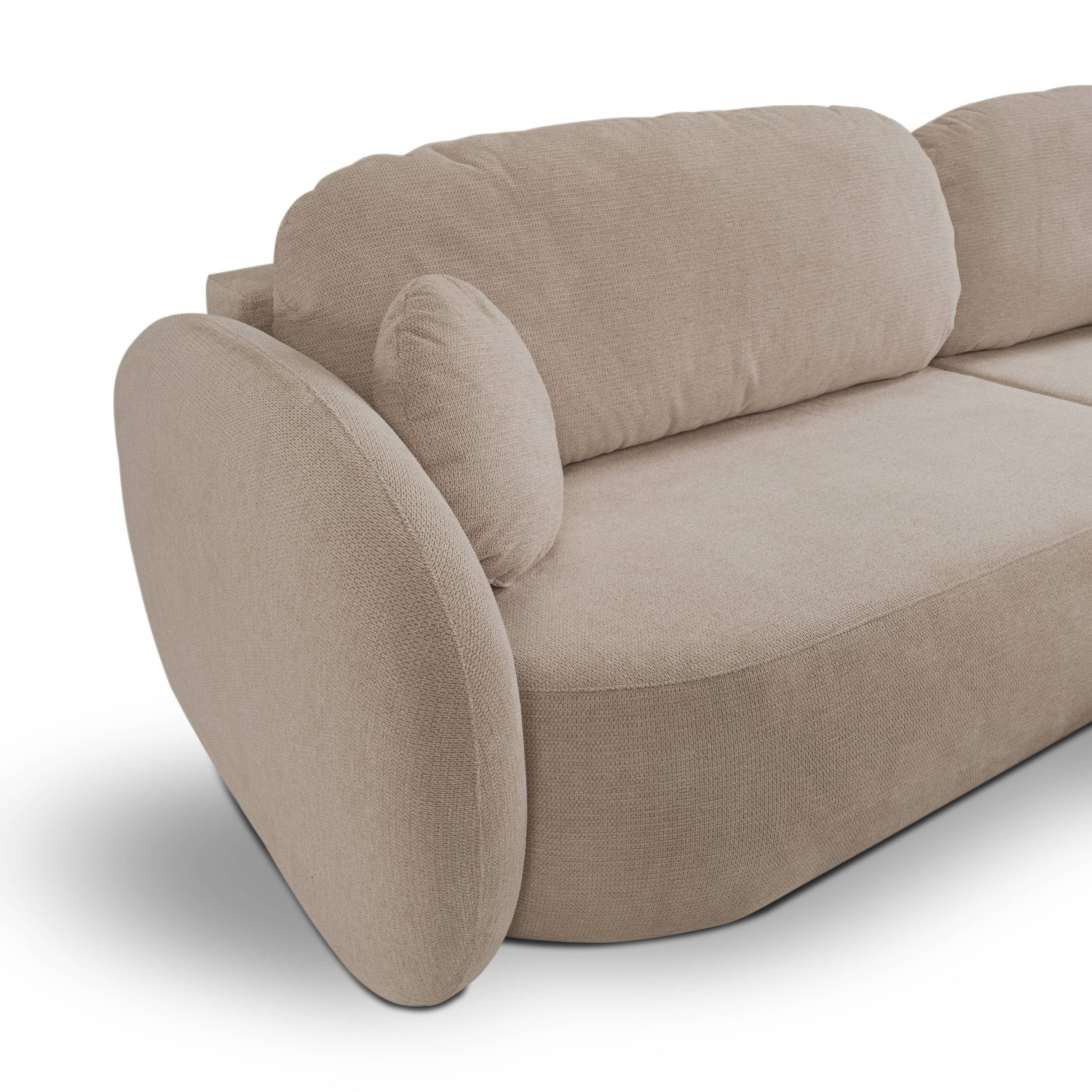 ECKSOFA Olena - Hellbraun (Aragon 14) - Hellbraun, Holzwerkstoff (248/174cm)
