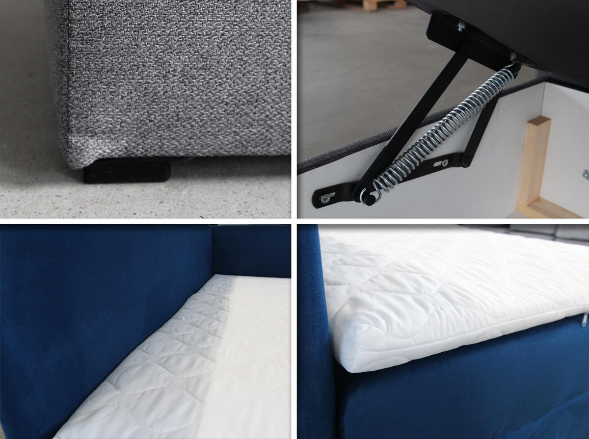 BOXBETT Flame - 80x200 - beige (Paros 02, Velvet - Paros) - Beige/Schwarz, Holz/Holzwerkstoff (80/200cm) - Sofnet