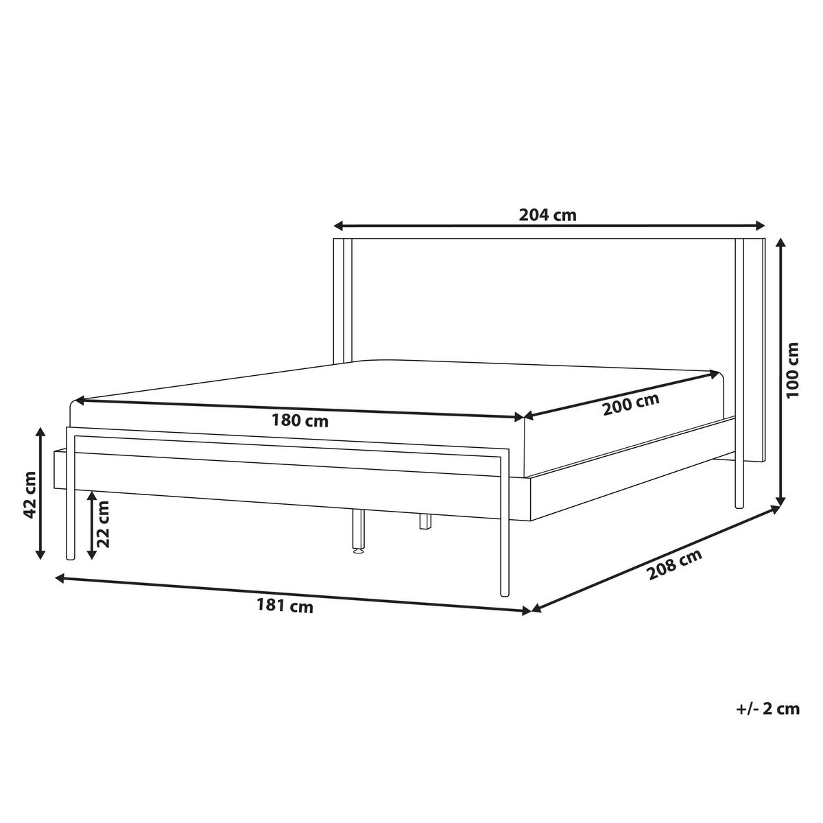 BETT mit Lattenrost 180x200 cm Dunkler Holzfarbton Libermont - Dunkelbraun, Holzwerkstoff (180/200cm) - Beliani