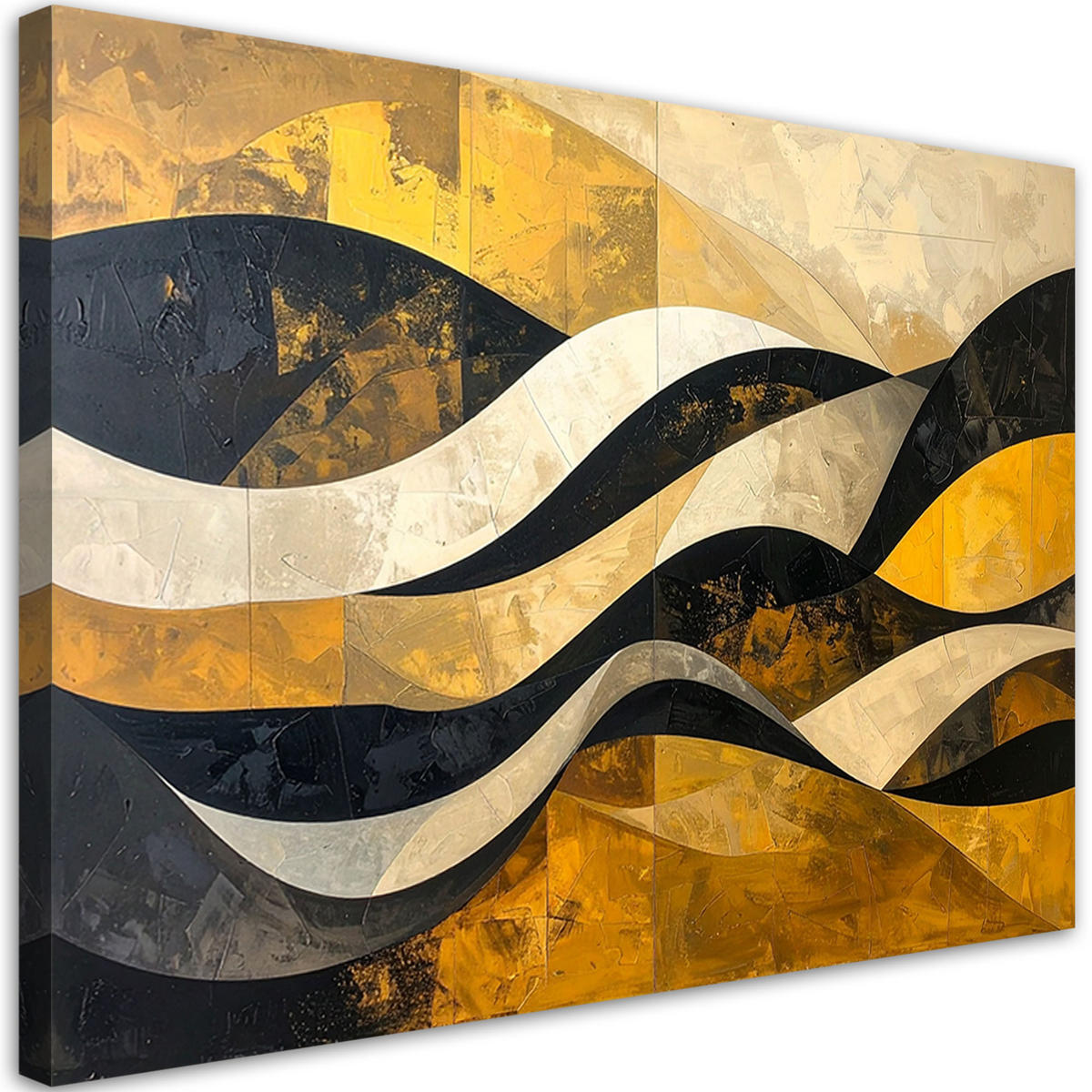 LEINWANDBILD 3D und geometrisch 120x80cm - Goldfarben, Textil (120/80cm) - Feeby