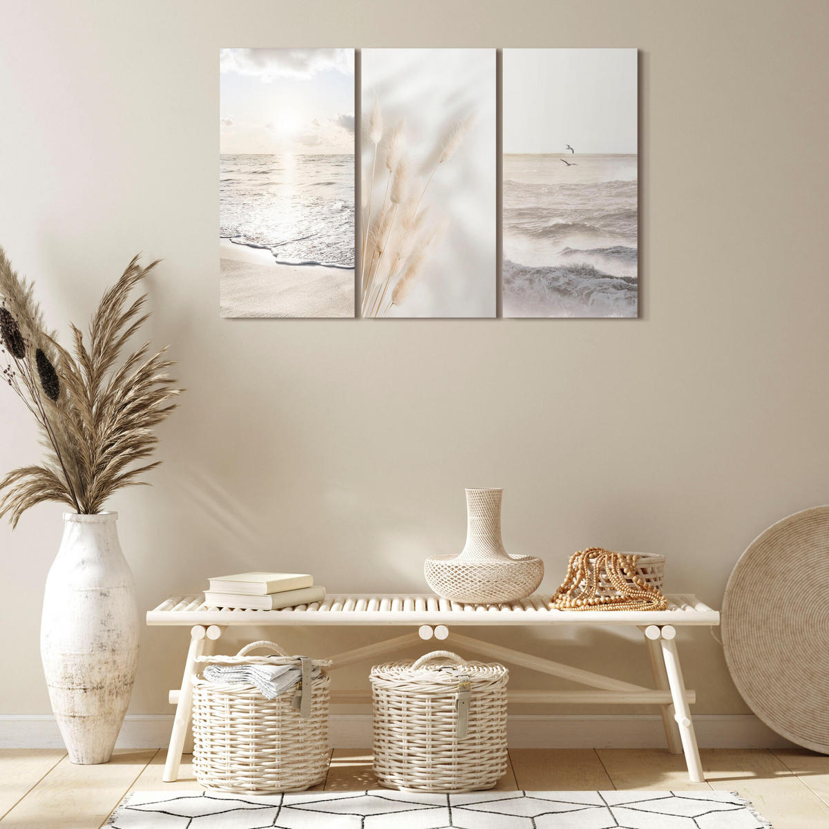 LEINWANDBILD Meer 3-tlg. 120x80 cm - Multicolor, Holz (120/80cm) - LUMASOUL