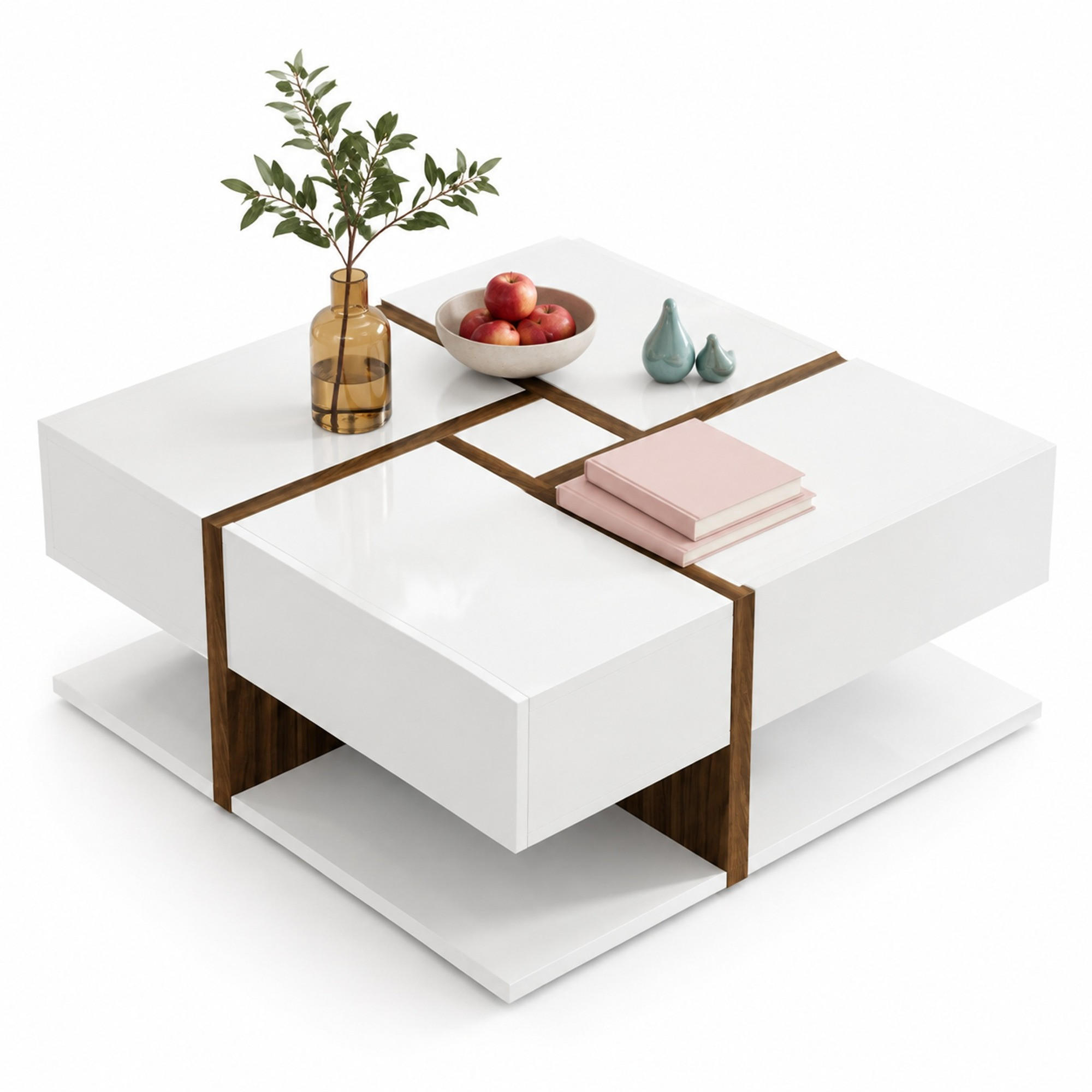 Ivmeu Couchtisch Weiß 78x34.8x78 cm