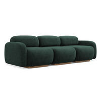 4-SITZER-SOFA Bouclé Stoff Grün - Dunkelgrün/Braun, Holz/Textil (270/73/95cm) - Makamii