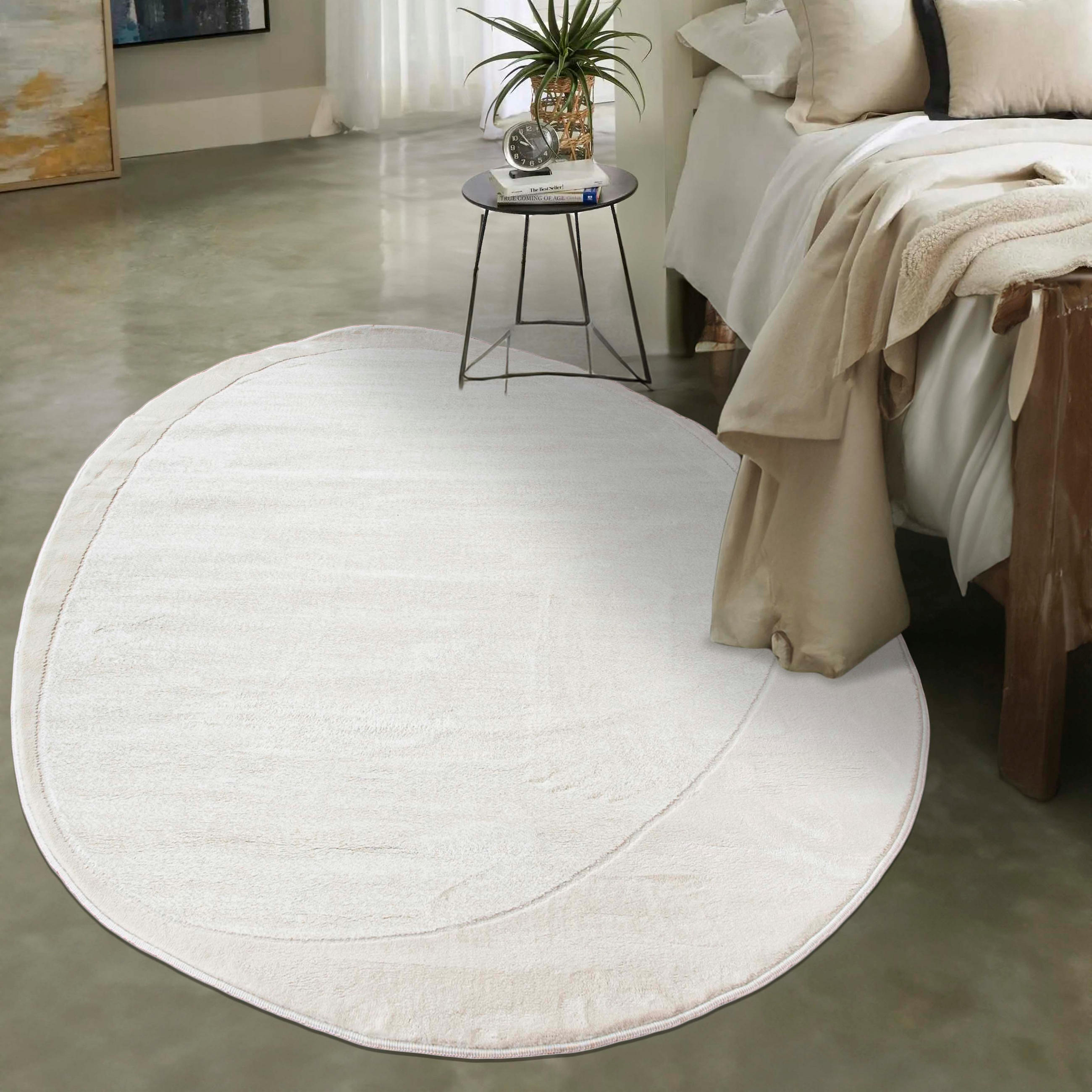 TEPPICH Weiß Abstrakt - Kurzflor Unregelmäßig Unregelmäßige Form - Ecru - 200 x 300 cm - Creme, Textil (200/300cm) - Mazovia