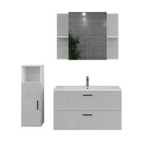 KOUPELNOVÁ SESTAVA NÁBYTKU Irma Bílá/bílý vysoký lesk - vysoce lesklá bílá, kompozitní dřevo (100/57/46cm) - Vicco