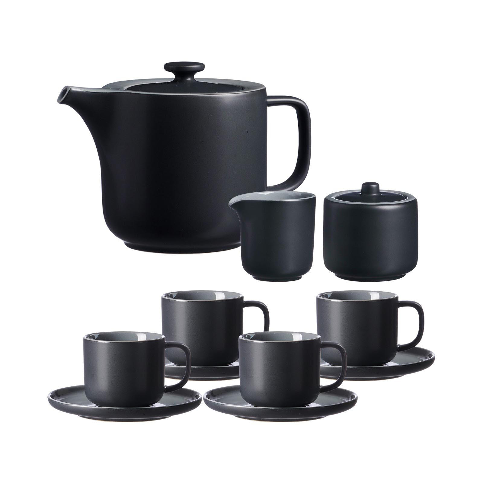 TEESERVICE Jasper schwarz 11er Set - Schwarz, Keramik (1/1/1cm) - Ritzenhoff Breker