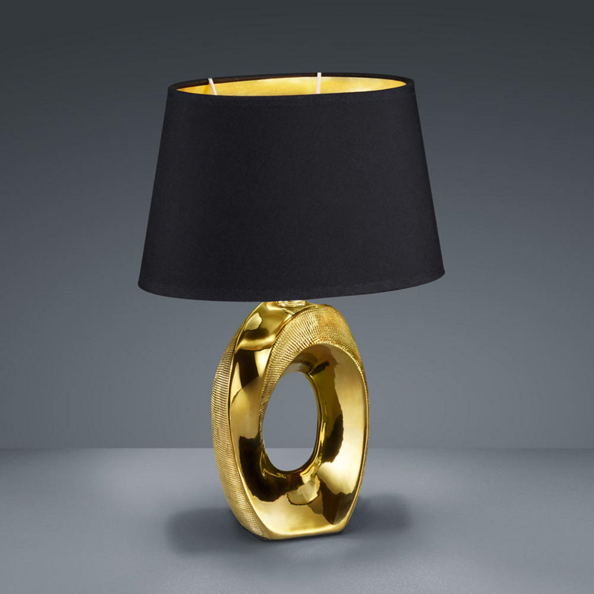 LED TISCHLEUCHTE Keramik Gold-Schwarz Taba - Goldfarben, Keramik (4.5/8.1/33cm)