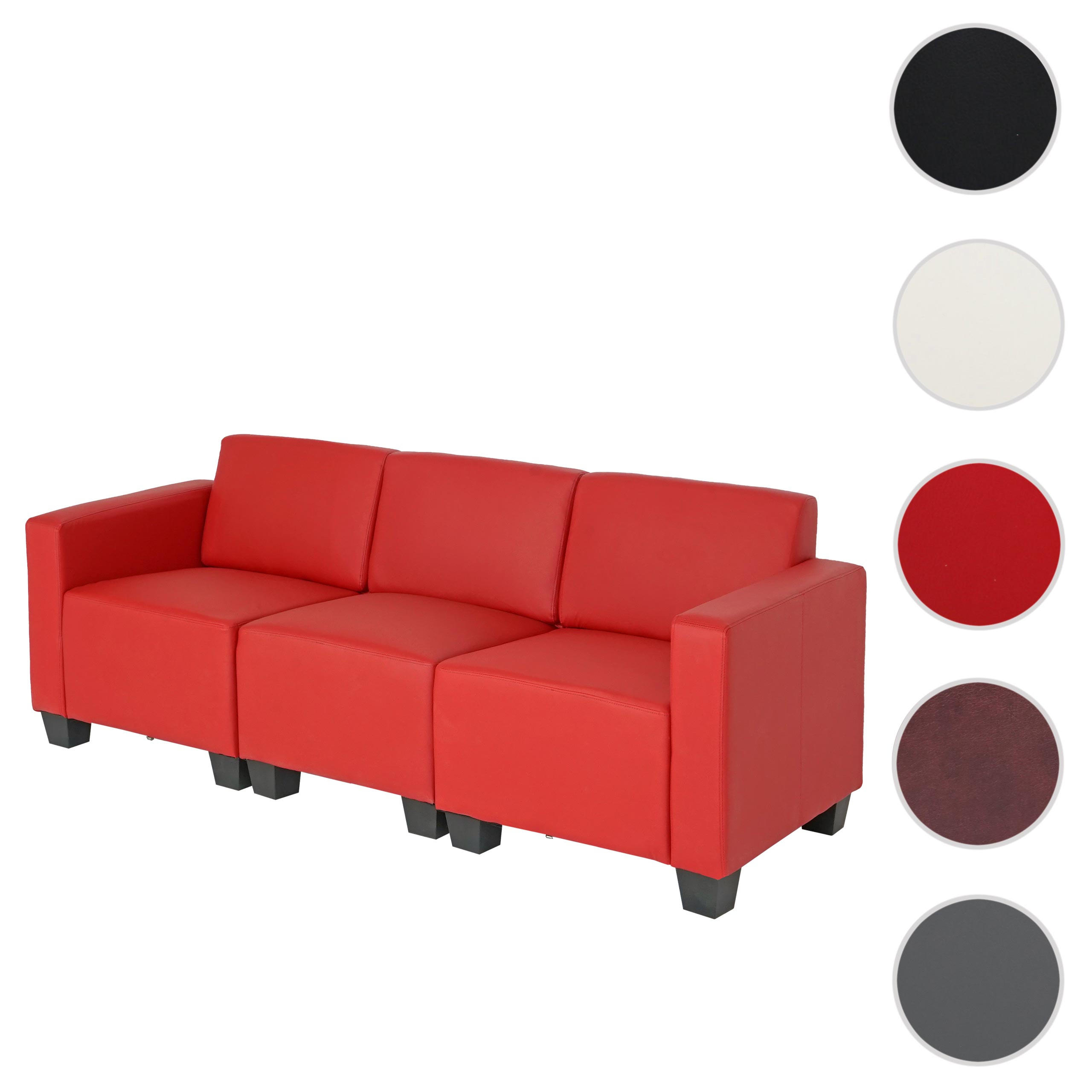 3-SITZER SOFA Rot - Rot, Textil (193/76/72cm) - MCW