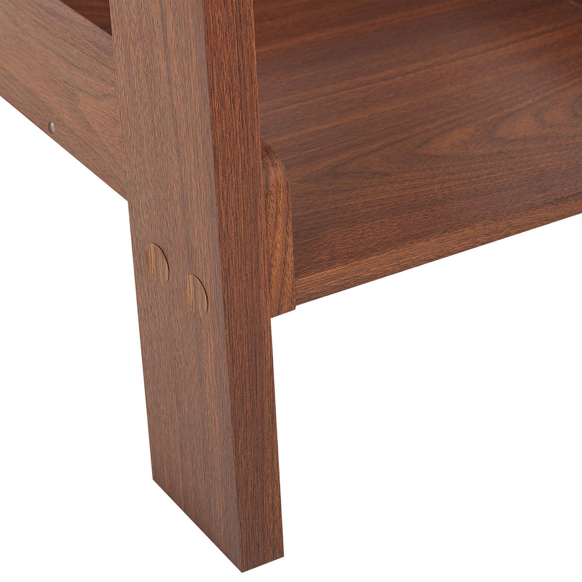 REGAL 5 Fächer Mobile Trio - Dunkelbraun, Holzwerkstoff (65/167/43cm) - Beliani