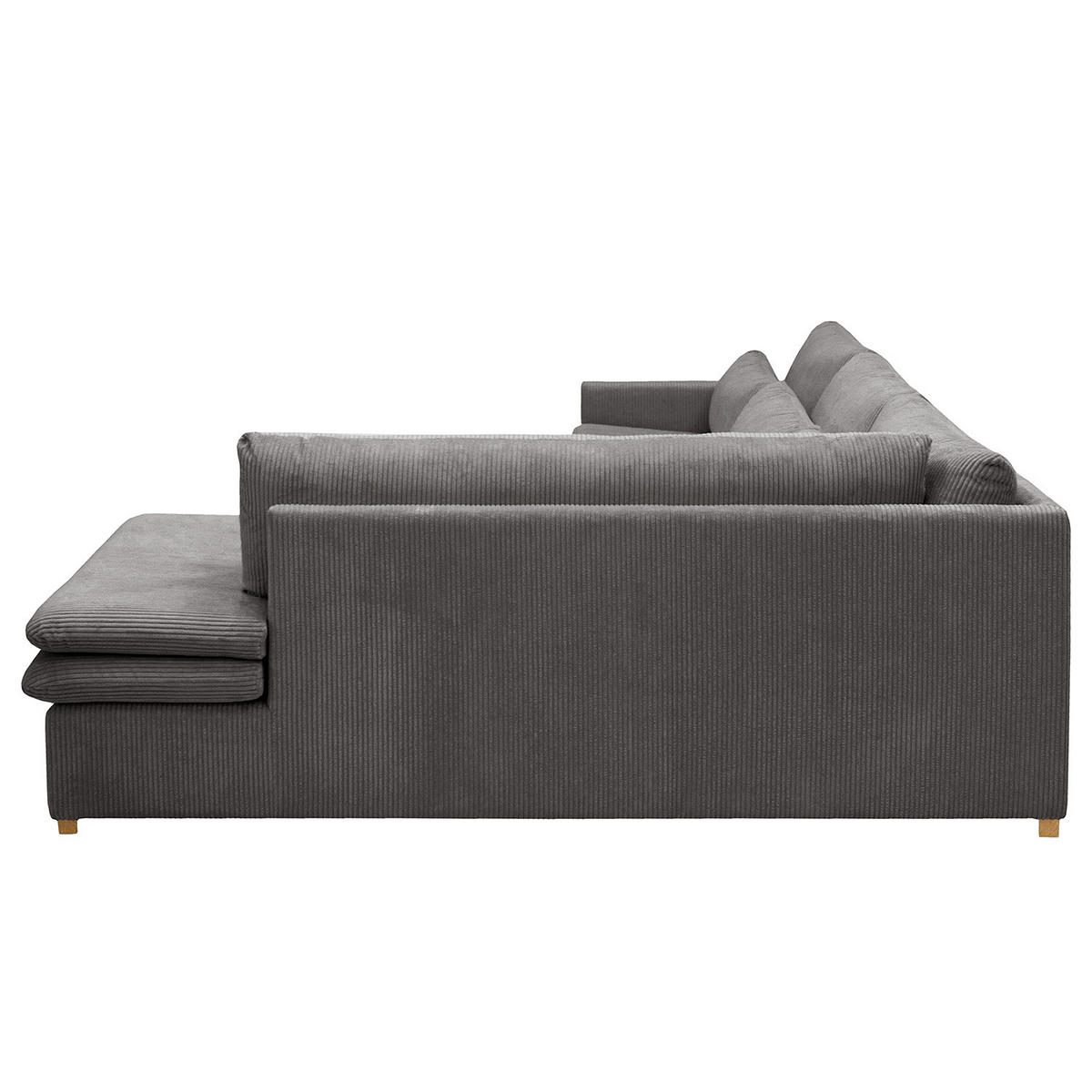 ECKSOFA mit Ottomane - Grau, Textil (299/216cm) - home24