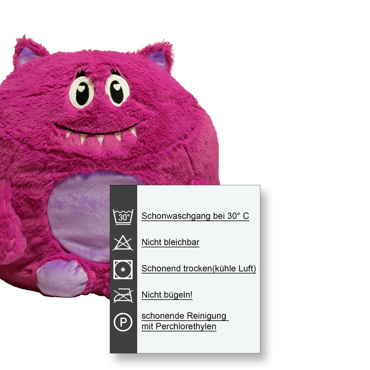 KUSCHELKISSEN Monster 45 cm Plüsch Kissen Fuchsia - Magenta, Textil (40/45cm) - TiborTex