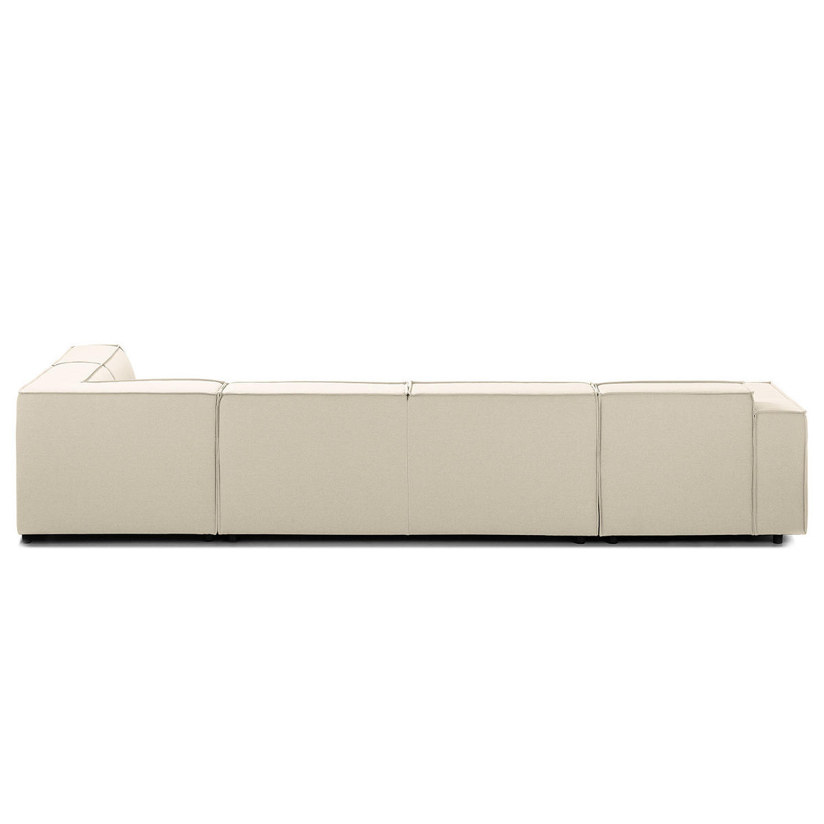 WOHNLANDSCHAFT mit Longchair & Ottomane - Schwarz/Weiß, Kunststoff/Textil (369/70/234cm) - home24