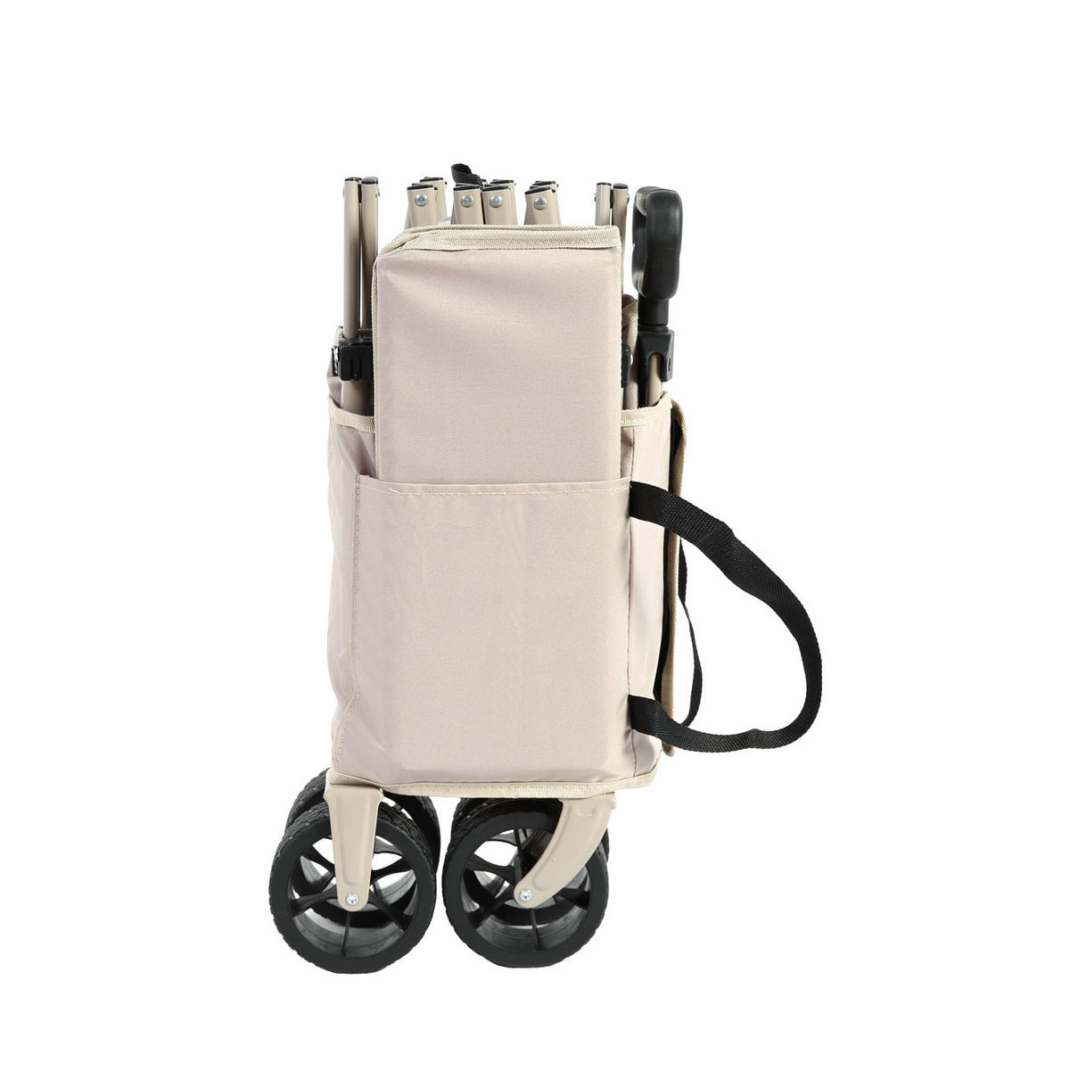 GARTENWAGEN 80L Beige & Stahl – Moderner Outdoor-Transportwagen mit All-Terrain-Rädern & Teleskopgriff - Bernsteinfarben, Metall (77/45/48cm) - Urban Meuble