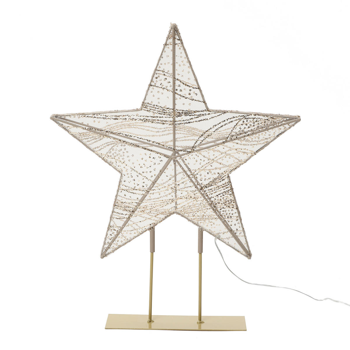 LED Weihnachtsstern HTHD0212 - Champagner, Kunststoff/Metall (7/48.5/39.5cm) - Hometopia