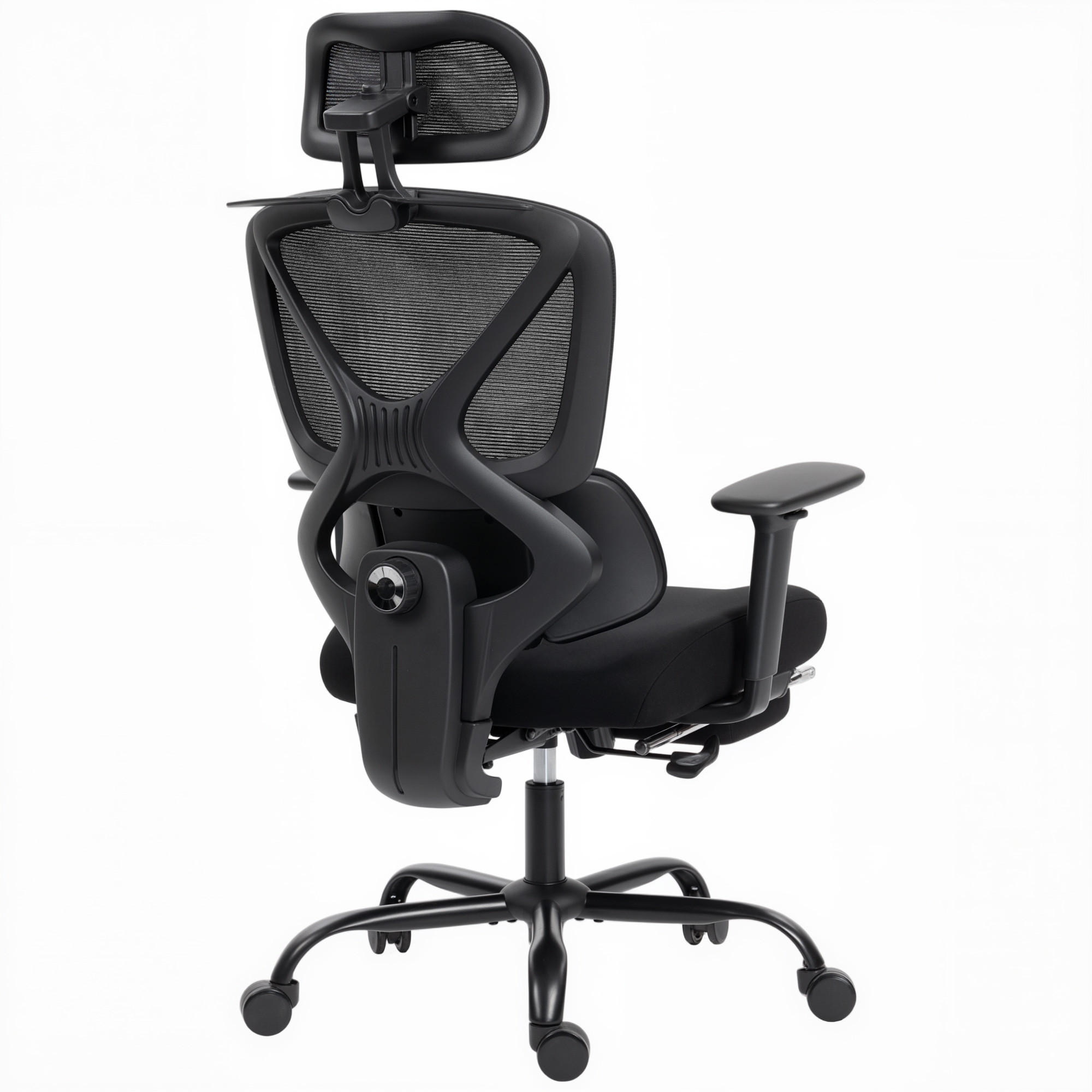 DREHSTUHL DE-05252 Netzstoff, Lendenstütze & verstellbare Kopfstütze - Schwarz, Kunststoff (73/128/75cm) - ComfortXL