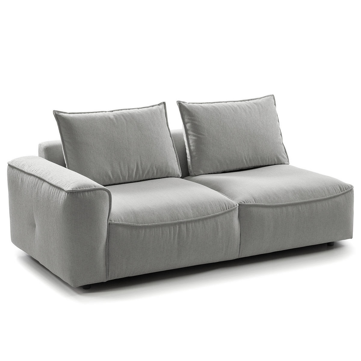 2,5-SITZER SOFA - modular - Schwarz/Hellblau, Kunststoff/Textil (184/82/99cm) - home24