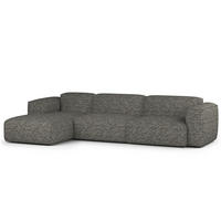 3-SITZER ECKSOFA mit Longchair - Schwarz/Grau, Kunststoff/Textil (317/173cm) - home24