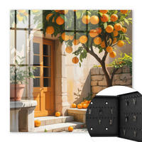SCHLÜSSELBOX Schwarz 30x30 cm- Türöffnung nach rechts - Orangengarten - Orange, Metall (30/30/5cm) - TULUP