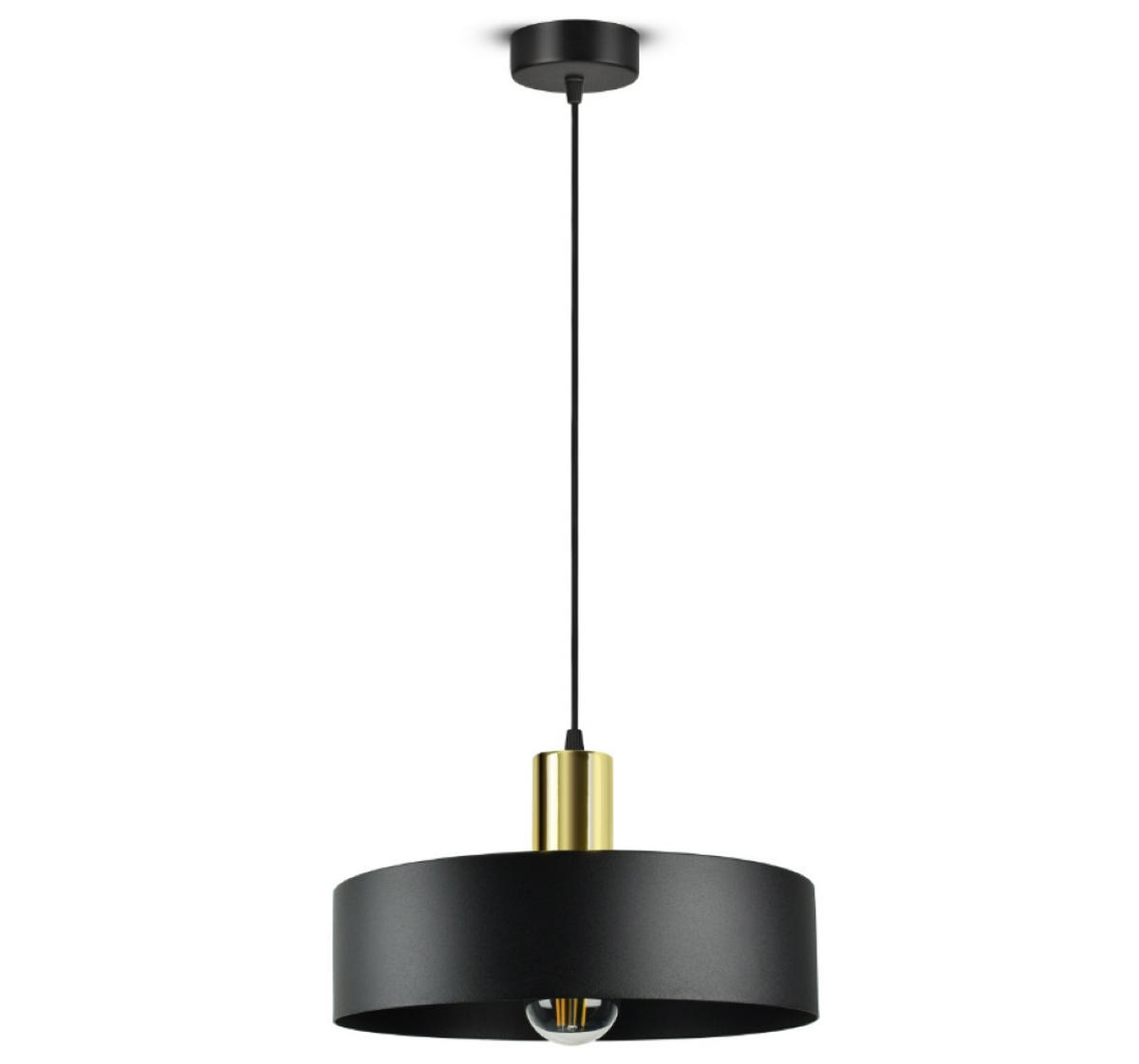PENDELLEUCHTE BLACKSPOT - Goldfarben/Schwarz, Metall (30/30/100cm) - kiki design