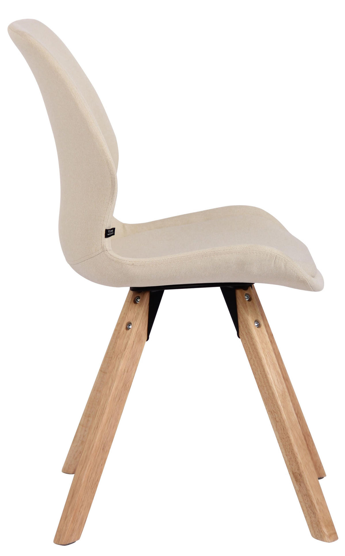 STUHL Stoff creme - Eukalyptusholzfarben/Creme, Holz/Textil (49/87.5/58cm) - CLP